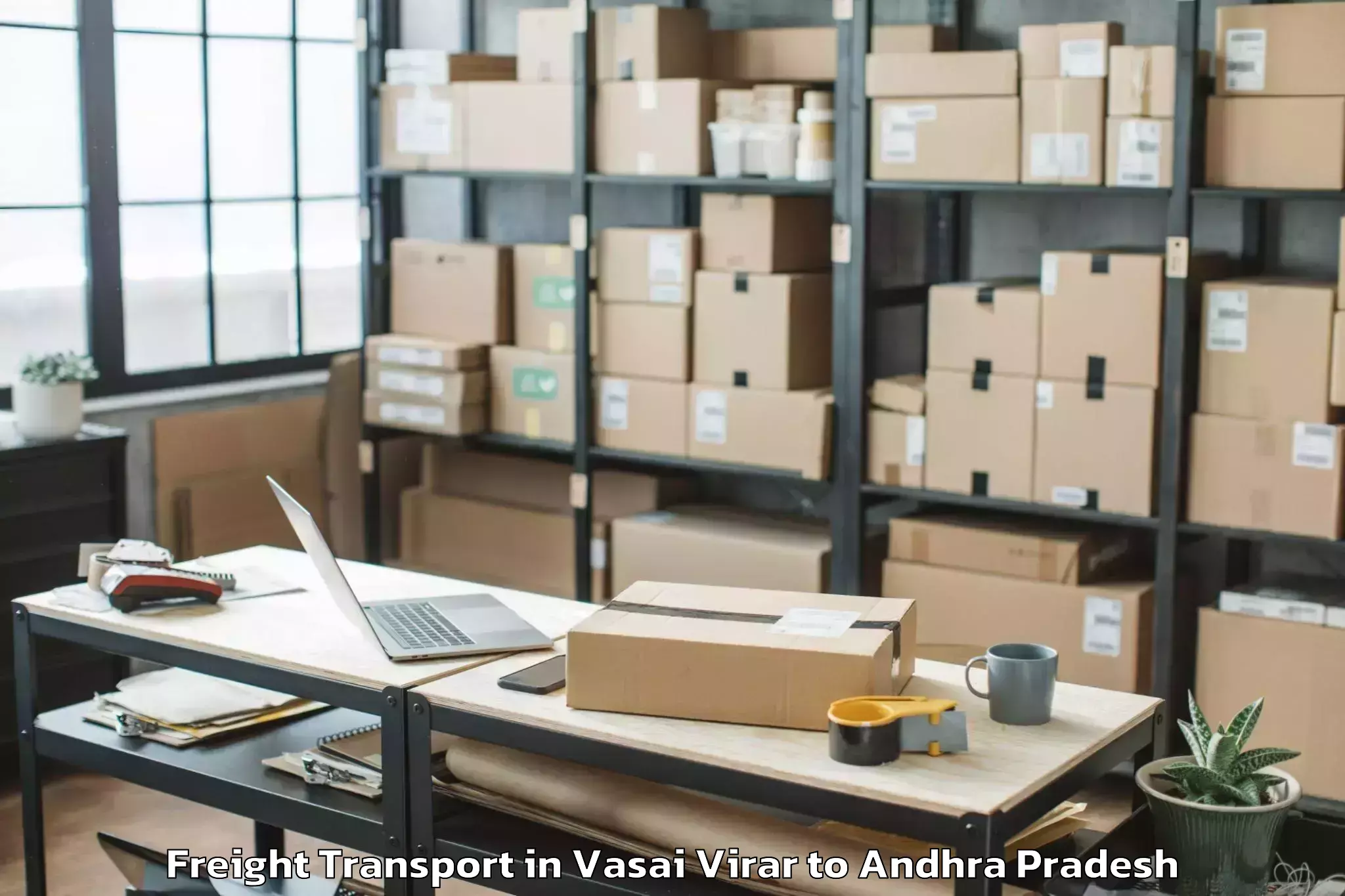 Affordable Vasai Virar to Guntur Freight Transport